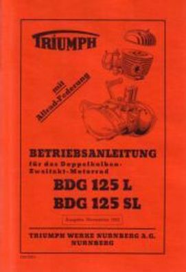Betriebsanleitung Triumph BDG 125 L und BDG 125 SL, Motorrad, Oldtimer, Klassiker