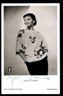 Ingrid Andree RÜDEL Autogrammkarte Original Signiert ## BC 21051