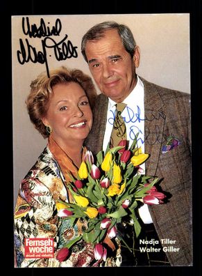 Nadja Tiller und Walter Giller Autogrammkarte Original Signiert ## BC 152019