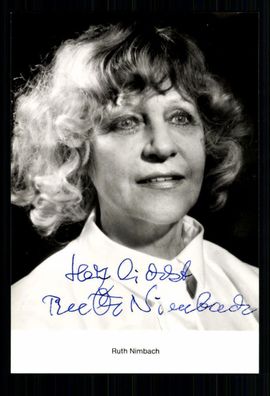Ruth Nimbach Autogrammkarte Original Signiert ## BC 21920