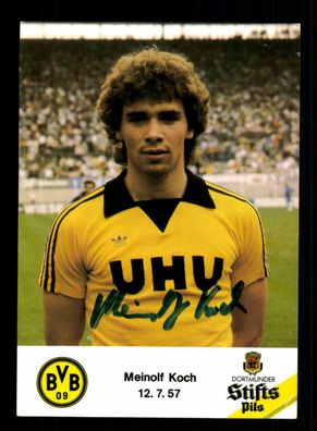 Meinolf Koch Autogrammkarte Borussia Dortmund 1980-81 Original Signiert