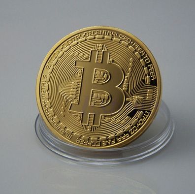 Bitcoin Kupfer Medaille Gildet Bit Coin Mining Sammlermedalie Medalie in Kapsel