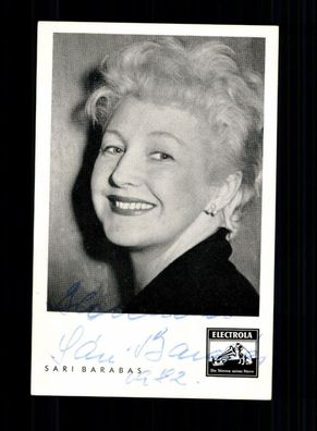 Sari Barabas Autogrammkarte Original Signiert ## BC 157874