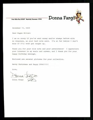 Donna Fargo Original Signiert ## BC G 26285
