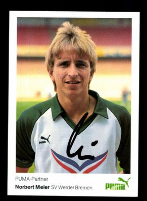 Norbert Meier Autogrammkarte Werder Bremen 1984-85 Original Signiert