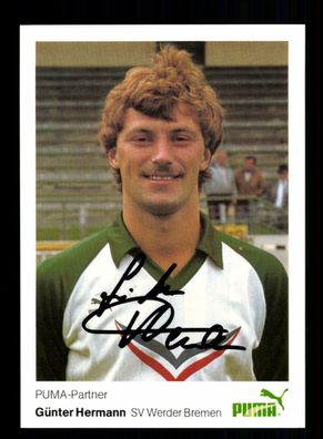 Günter Hermann Autogrammkarte Werder Bremen 1985-86 Original Signiert