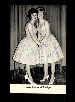 Roswitha und Evelyn Autogrammkarte Original Signiert ## BC 160147