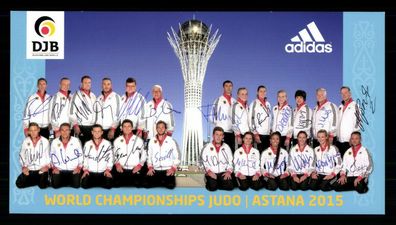 Judo Astana 2015 Autogrammkarte 24xOriginal Signiert ## BC G 27738