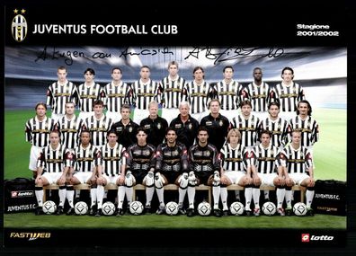 Original Mannschaftskarte Juventus Turin 2001-02 1xOriginal Signiert #BC 28321