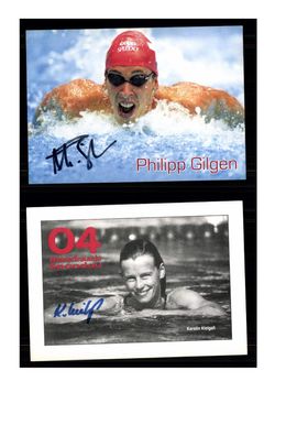 12 Autogrammkarten Schwimmen Original Signiert ## K 856