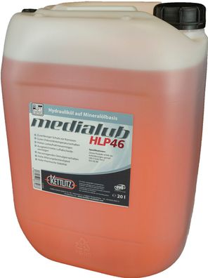 20 Liter Mineralisches Hydrauliköl Kettlitz-Medialub HLP 46