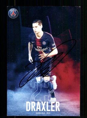 Julian Draxler Autogrammkarte Paris Saint Germain 2018-19 Original Signiert