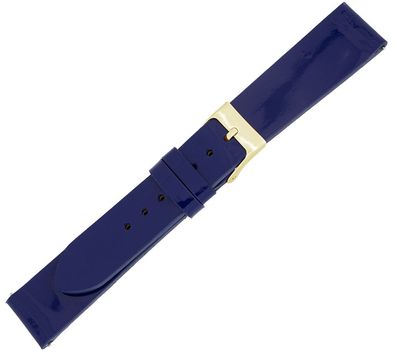 Minott > Uhrenarmband blau Lackleder Hochglanz > Easy Click Federstege