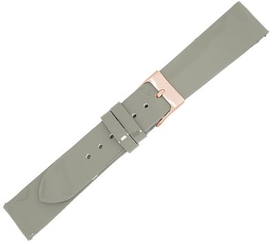 Minott > Uhrenarmband grau Lackleder Hochglanz > Easy Click Federstege