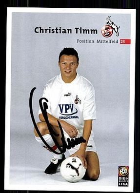 Christian Timm 1. FC Köln 2000-01 Autogrammkarte + A 63801