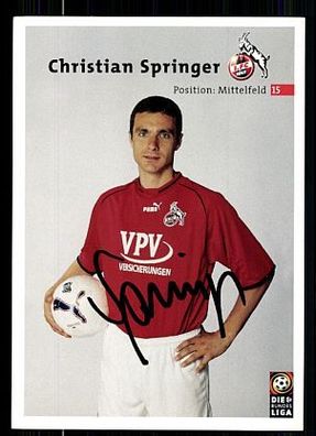 Christian Springer 1. FC Köln 2001/02 Autogrammkarte + A 63778