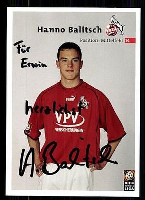 Hanno Balitsch 1. FC Köln 2001/02 Autogrammkarte + A 63782