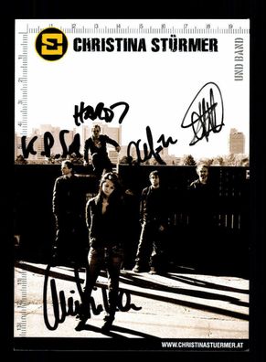 Christina Stürmer und Band Autogrammkarte Original Signiert ## BC 67232