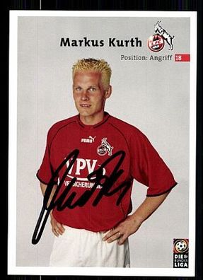 Markus Kurth 1 FC Köln 2001-02 Autogrammkarte + A 63789
