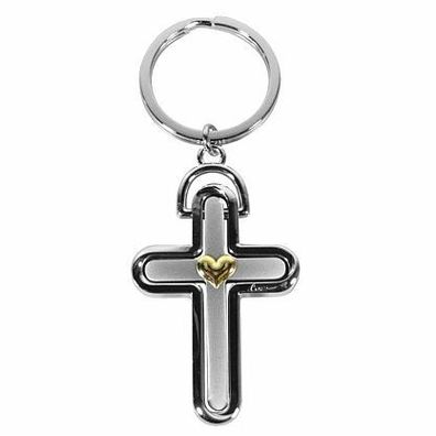 Schlüsselanhänger Metall Kreuz Geschenk Kommunion Konfirmation
