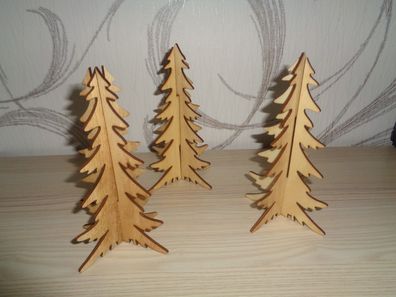3 schöne Steckbäumchen, Weihnachtsbäumchen-Winterdorf Dekoration