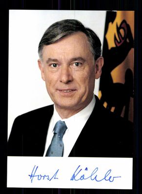 Horst Köhler Autogrammkarte Original Signiert Bundespräsident # BC 126447