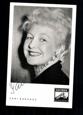 Sari Barabas Electrola Autogrammkarte Original Signiert ## BC 28636