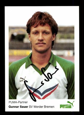 Gunnar Sauer Autogrammkarte Werder Bremen 1984-85 Original Signiert