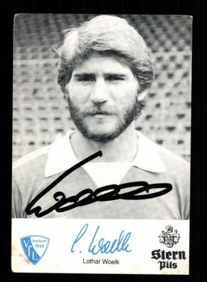 Lothar Woelk Autogrammkarte VFL Bochum 70er Jahre Orginal Signiert