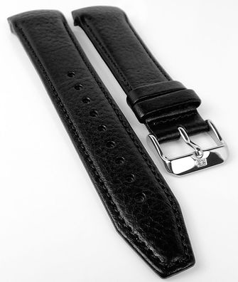 Tommy Hilfiger Uhrenarmband mit Ton in Ton Naht schwarz Leder 1791268