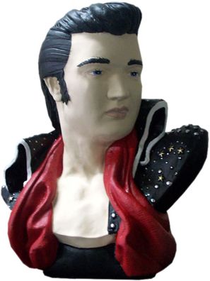 Büste Elvis Presley Sänger Skulptur Statue Hand bemalt Kopf