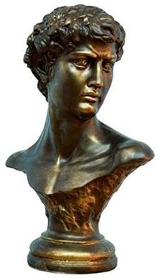 David Büste Statue in Bronze Effekt Hand bemalt Deko Skulptur Figur Antik