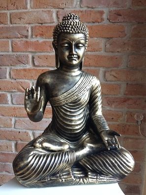 Thai Buddha Thaibuddha Statue Skulptur Büste Happy Hand bemalt
