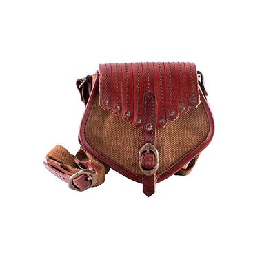 Tasche im Wikinger Stil, Leder und Segeltuch, Umhängetasche, Mittelalter