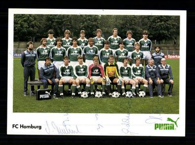 Original Mannschaftskarte FC Homburg 1984-85 16x Original Signiert