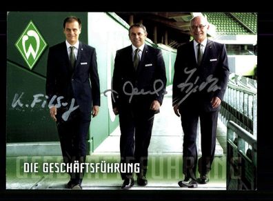 Die Geschäftsführung Autogrammkarte Werder Bremen 2011-12 Original Signiert