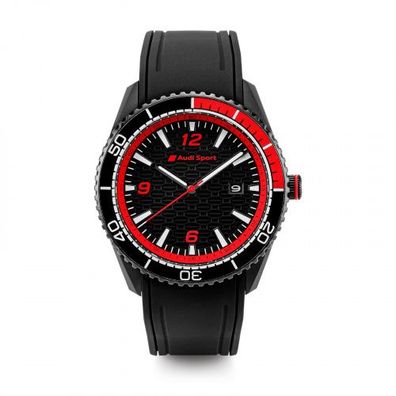 Original Audi Sport Armbanduhr Herren Uhr schwarz/ rot 3102000200
