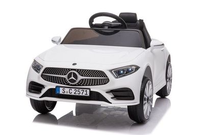 Mercedes CLS 350 Kinderelektroauto Elektrofahrzeug 2 Motoren 12V mit Musik in Weiß