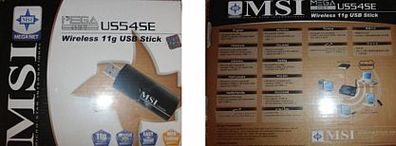 WLAN-G Stick, MSI Wireless 11g USB Stick 54 Mbit/ s. NEU und im ungeöffneten Original