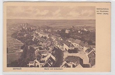 04096 Ak Ballonaufnahme Geithain Markt mit Unterstadt um 1920