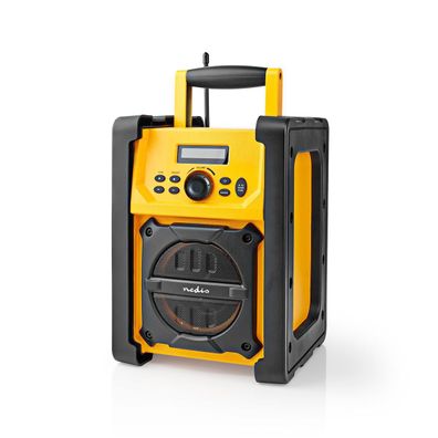 Robustes Baustellenradio UKW Radio Tragbares FM Werkstattradio Bluetooth gelb-schwarz