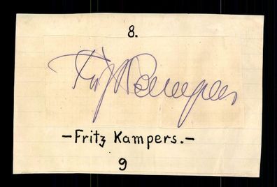 Fritz Kampers Original Signiert ## BC 110592