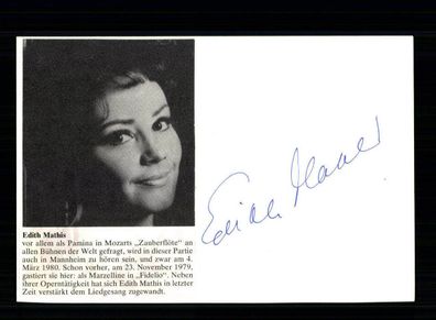 Edith Mathis Original Signiert # BC 127116