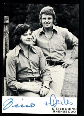 Dieter und Dino Rhenus Duo Autogrammkarte Original Signiert ## BC 35964