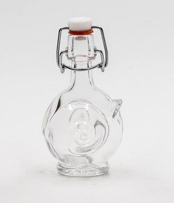 Glasflasche Kleine Schnecke 40 ml aus weißem Glas mit Bügelverschluss Nr. 28