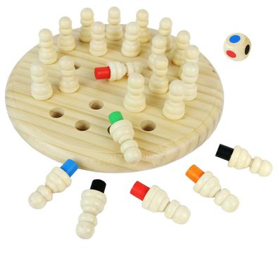 Memo Spiel Steckspiel aus Holz Farben suchen 24 Spielfiguren Farbwürfel