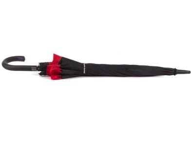 Pierre Cardin Long AC Allongé schwarz-roter robuster Regenschirm mit vergrößertem ...