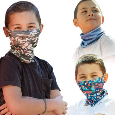 ALB Stoffe® ProtectMe - Kids Loops HERO, 3x Masken, antimikrobiell, 100% dt. Herst.