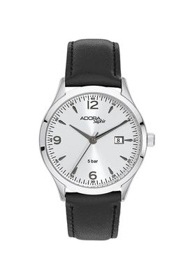 Adora Saphir Herren Armbanduhr Ø 39mm Edelstahl silbern Datum AS4483