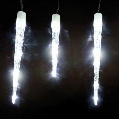 LEX LED- Lichterkettte mit 20 Kunststoff Eiszapfen kaltweiss LK-L100I
